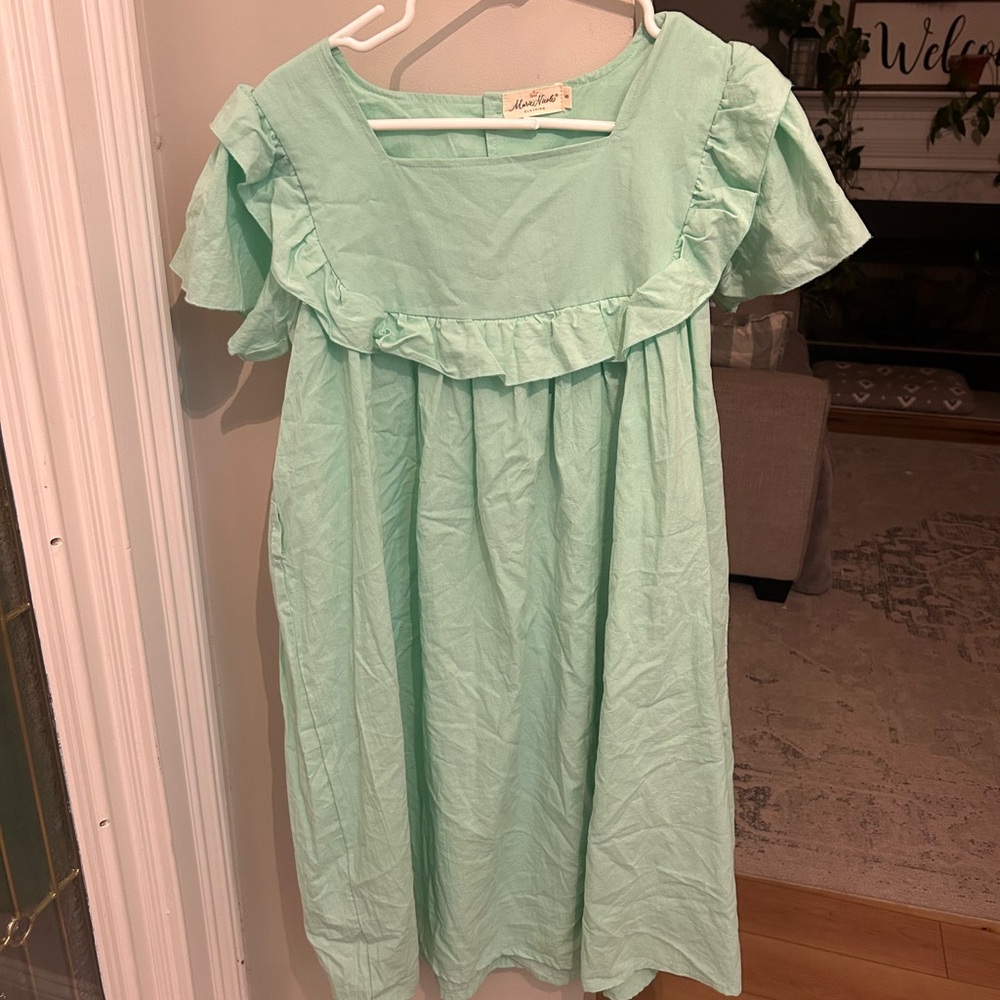 Mint Green Ruffled Dress
